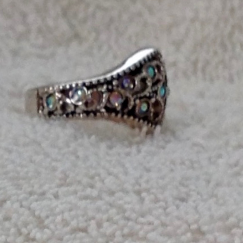 Sterling silver multi stone ring - Picture 2 of 5
